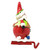 Jolly Santa Polymer Clay Stocking Holder - 6.5 Inches