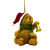 Jolly Bear in Santa Hat and Scarf With Bell Ornament