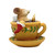 Whimsical Mouse Teacup Figurine, Polyresin, 4.2in