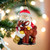 Santa & Rudolph Glass Ornament, 5" - Kurt Adler Collectible