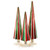 Red & Green Pleated Tree Set of 3