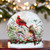 Holly & Cardinals Round Orb Shaped Decorative Light