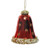 Shiny Dark Red Glittered Bell Ornament