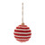 Red and White Striped Ball Ornament