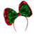 Sequin Holiday Bow Headband with Candy Cane Striped Band