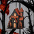LED Halloween Glitter House Ornament with Balcony