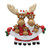 Personalized Moose Family of 5 with Banner Ornament