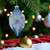 Blue And Platinum Glitter Drop Ornament