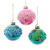 Pink, Blue And Green Glitter Glass Ball Set of 6 OrnamentsTurn your tree into a
