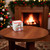 Frosted Snowman with Red Hat Glass Candle Holder