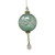 Egyptian Museum Glass Green Etched Ball with Crystal Drop Ornament