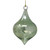 Egyptian Museum Green Floral Etched Onion Glass Ornament