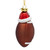 Noble Gems Glass Football with Santa Hat Ornament