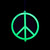 Green Glow in the Dark Peace Sign Ornament