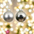 Set of 6 Silver Matte And Shiny Glass Ball Ornaments