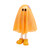 Light Orange Glitter Ghost Figurine