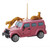 Safari Vehicle with Cheetahs Ornament – Pink Resin | 4 Inch