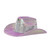 Pink Glitter Cowboy Hat with Silver Sequin Band | 10 Inch Decor