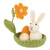 Felt Bunny in Green Basket Figurine | 5 Inch