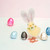 Easter Bunny Chick Decor: Fluffy Yellow Figurine with Rabbit Ears