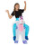 Kids Piggyback Unicorn Costume, Pink & White, with One Piece Suit & Mock Legs
