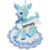 Personalized Blue Baby's 1st Christmas Deer Ornament