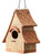 Ceramic & Metal Hanging Birdhouse Brown
