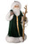 17.5" Flocked Emerald Santa with Staff
