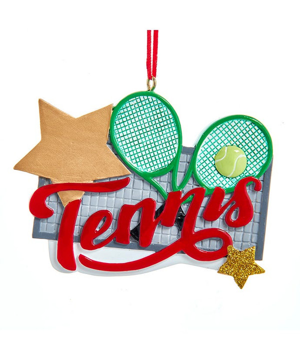 "Tennis" With Racquets Ornament For Personalization
