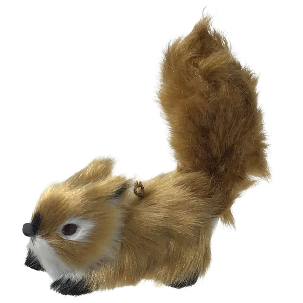 Furry Light Brown Squirrel Ornament