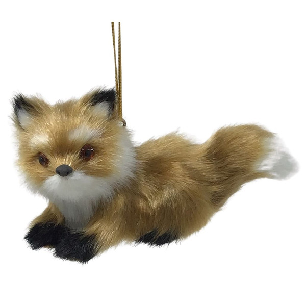 Furry Light Brown Fox Ornament