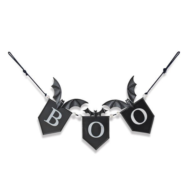 Metallic Halloween Boo Banner