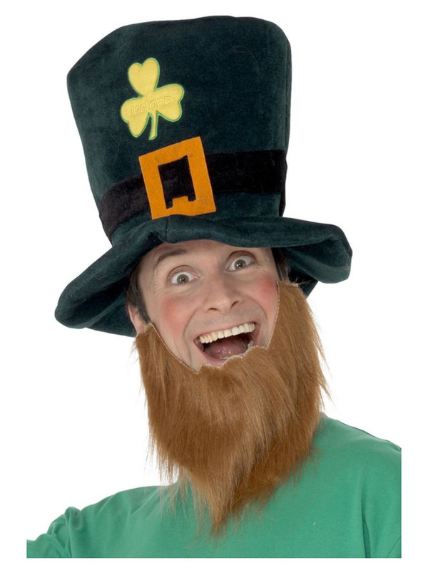 Smiffys, Smiffy's 38" Green and Yellow Leprechaun Unisex Adult Halloween Hat Costume Accessory - One Size