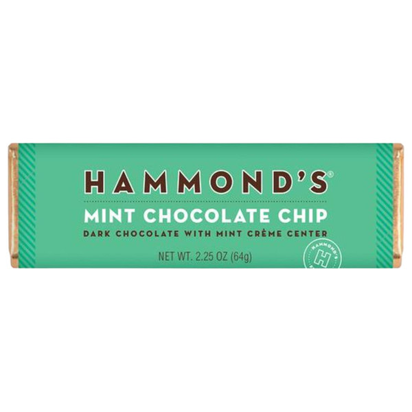 Hammond's Candies Mint Chocolate Chip Chocolate Candy Bar