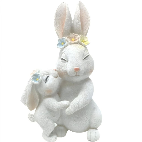 Mother and Baby Bunny Figurine
