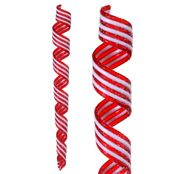 12" Sugared Ribbon Candy Swirl Ornament
