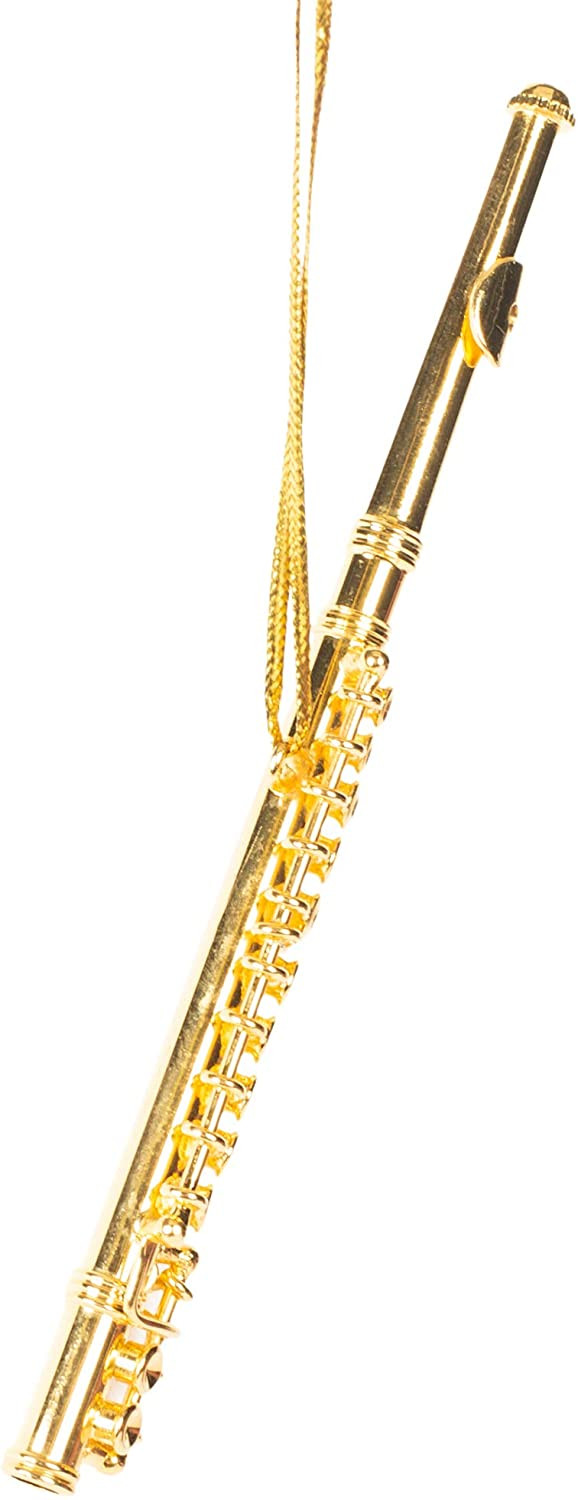 Broadway Gifts Gold Brass Flute Ornament 