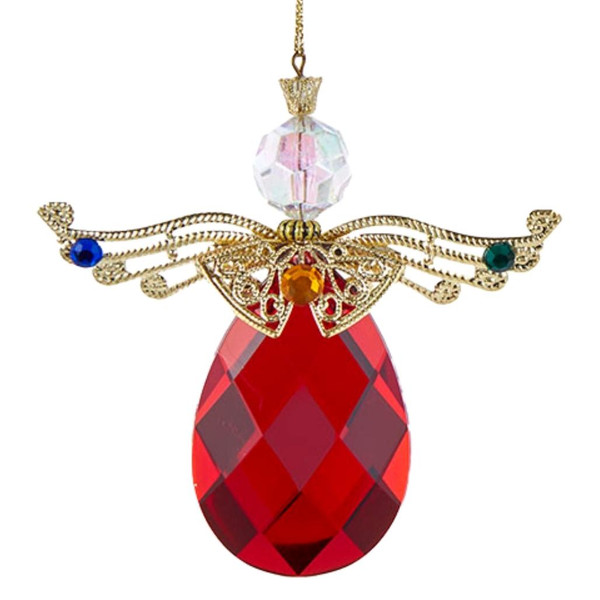 Red Jeweled Angel Ornament
