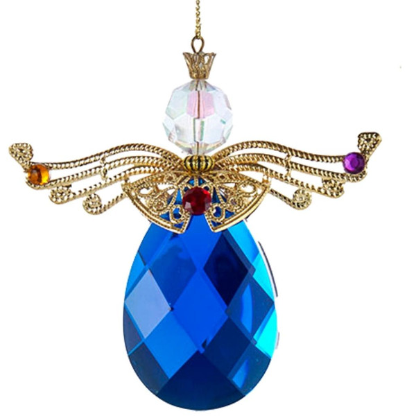 Blue Jeweled Angel Ornament
