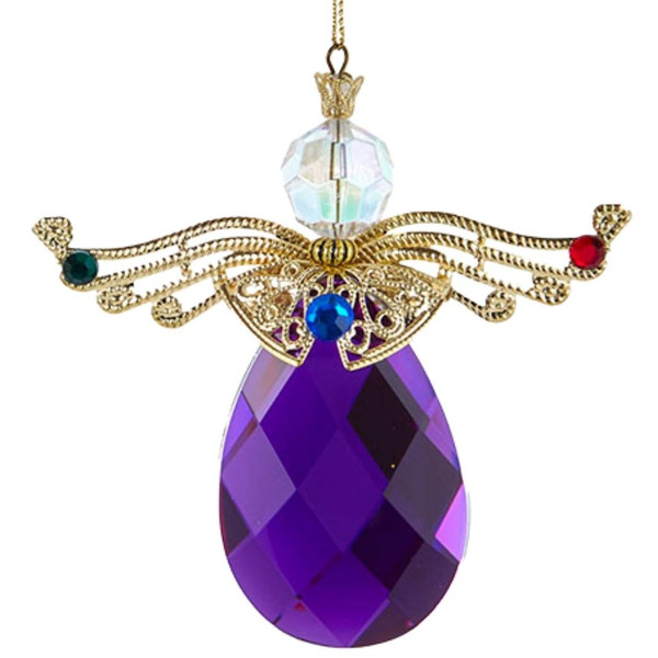 Purple Jeweled Angel Ornament
