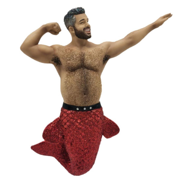 December Diamonds - Muscle Beach II Merman Christmas Ornament
