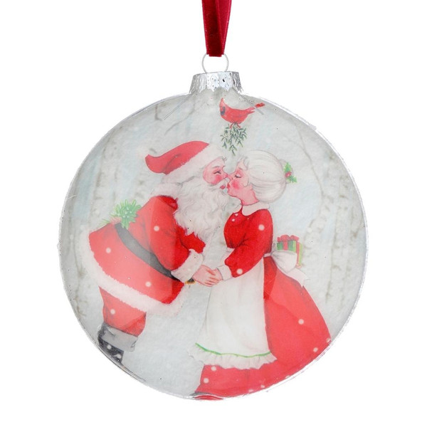 5" Mr & Mre Claus Kissing Ornament
