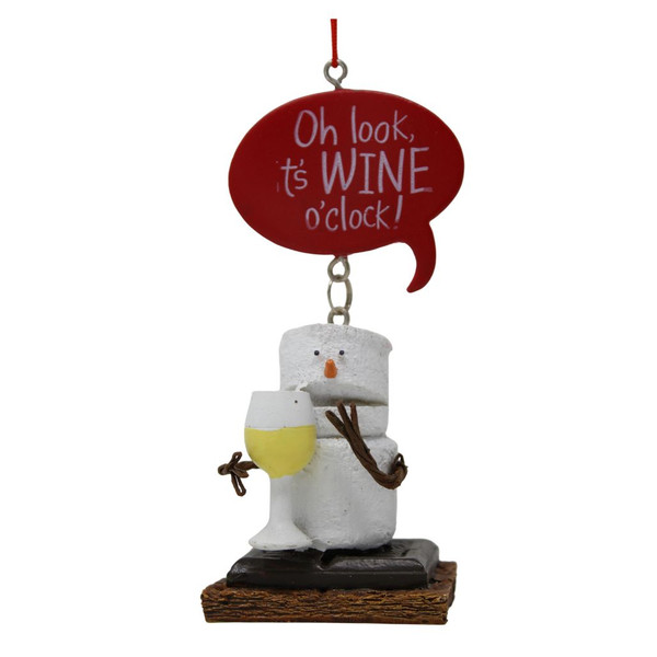 Oh Look, It's Wine O'Clock! Toasted S'Mores Ornament