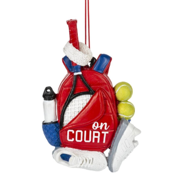 Tennis Bag Ornament - On Court
