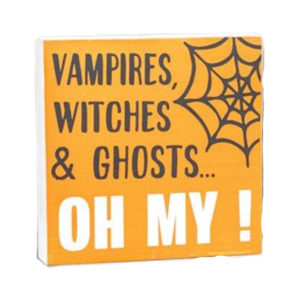 Vampires, Witches, and Ghosts Oh My Wood Block