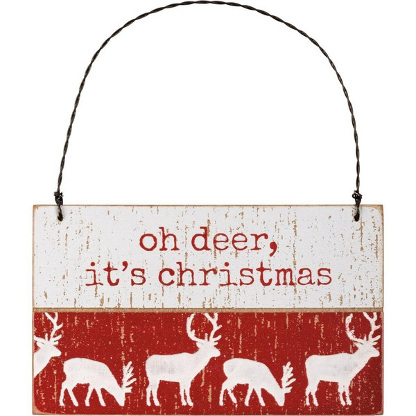 Primitives By Kathy Oh Deer It's Christmas Ornament
