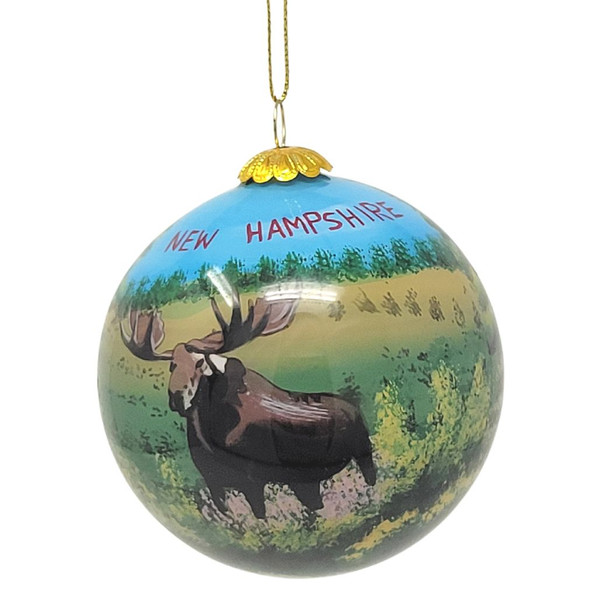 New Hampshire Summer Moose Ornament 