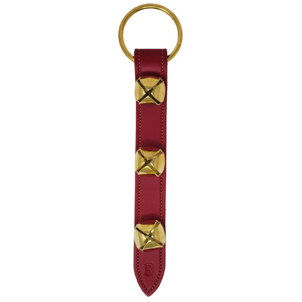 Red Leather Strap With Three Bells Door Hanger