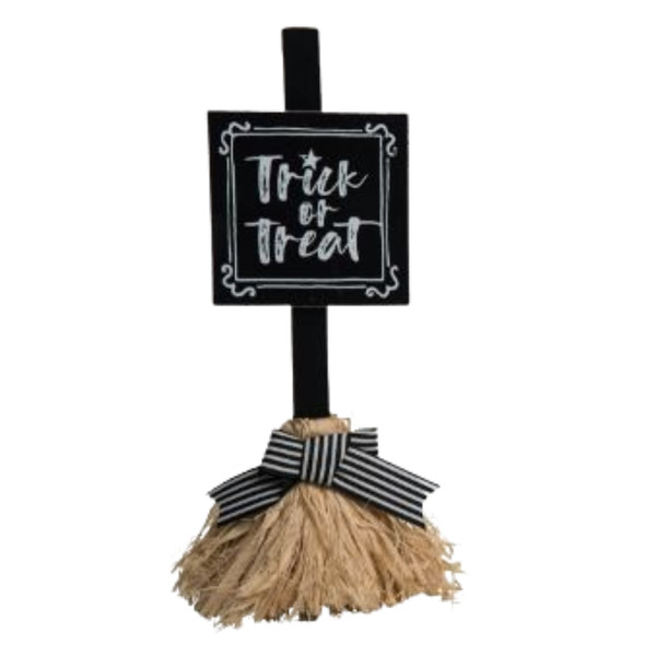 Broom Sign Decor - Trick Or Treat

