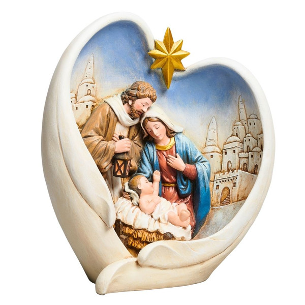 Holy Family In Wings Nativity Set Figurines 